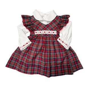 Annette Elane Vintage Holiday Pinafore Dress Size 24m